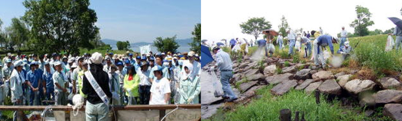 びわ湖の環境保全活動に参加