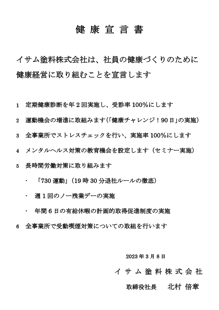 健康宣言書(直近分)